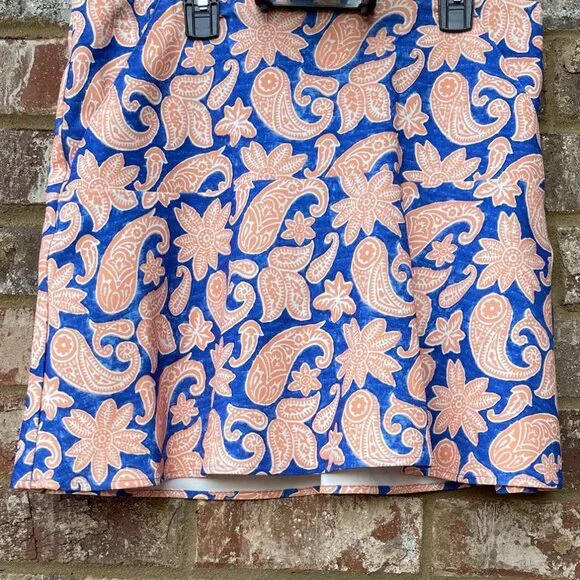 Polo Ralph Lauren Golf Women’s Orange Paisley Moisture Wicking A-Line Skort Sz M